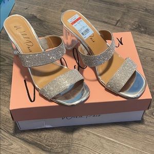 Brand new clear block heel shoes